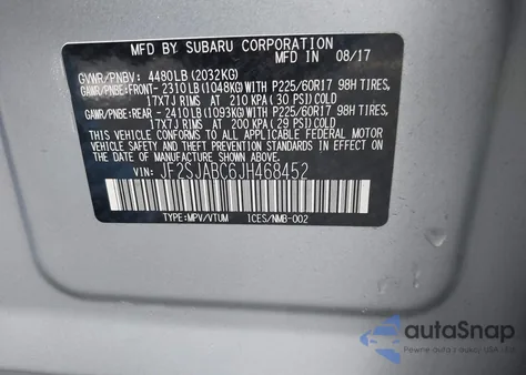 2018 Subaru Forester 2.5I из США, поврежденный, VIN JF2SJABC6JH468452